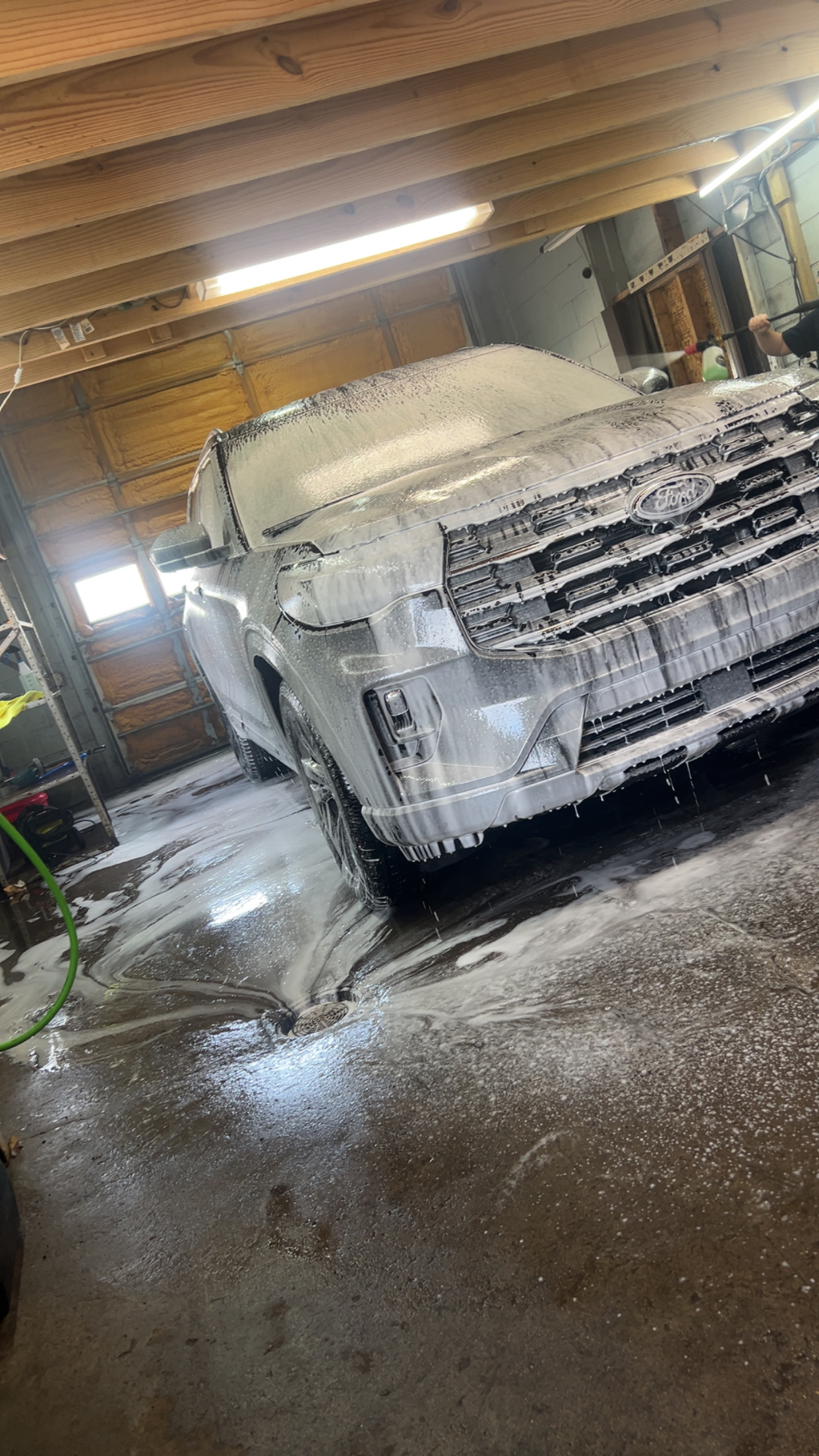 Foam wash action shot